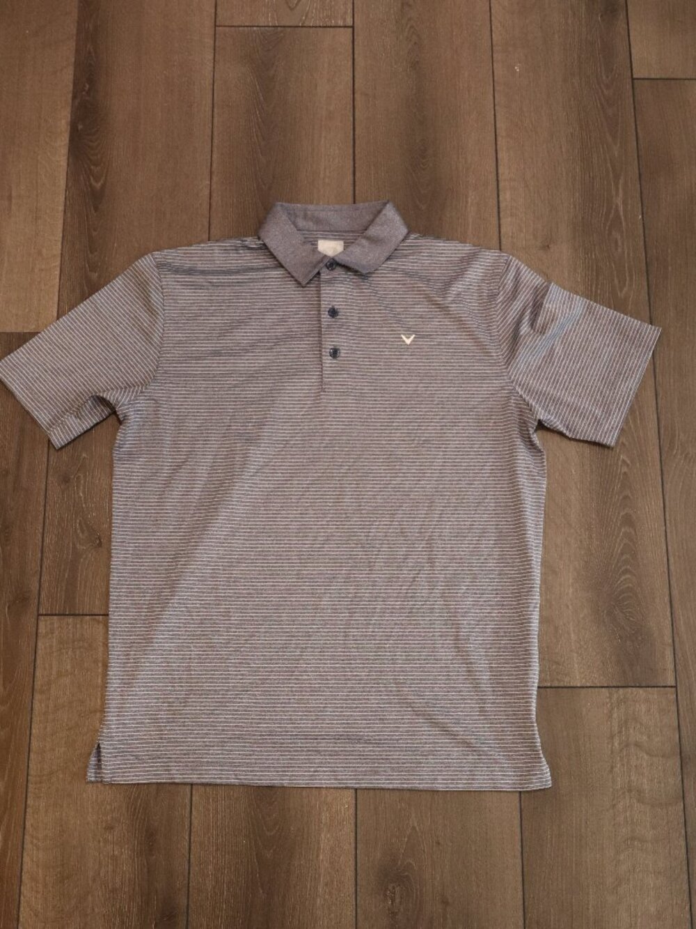Mens Callaway Blue Striped Golf Polo Sz M